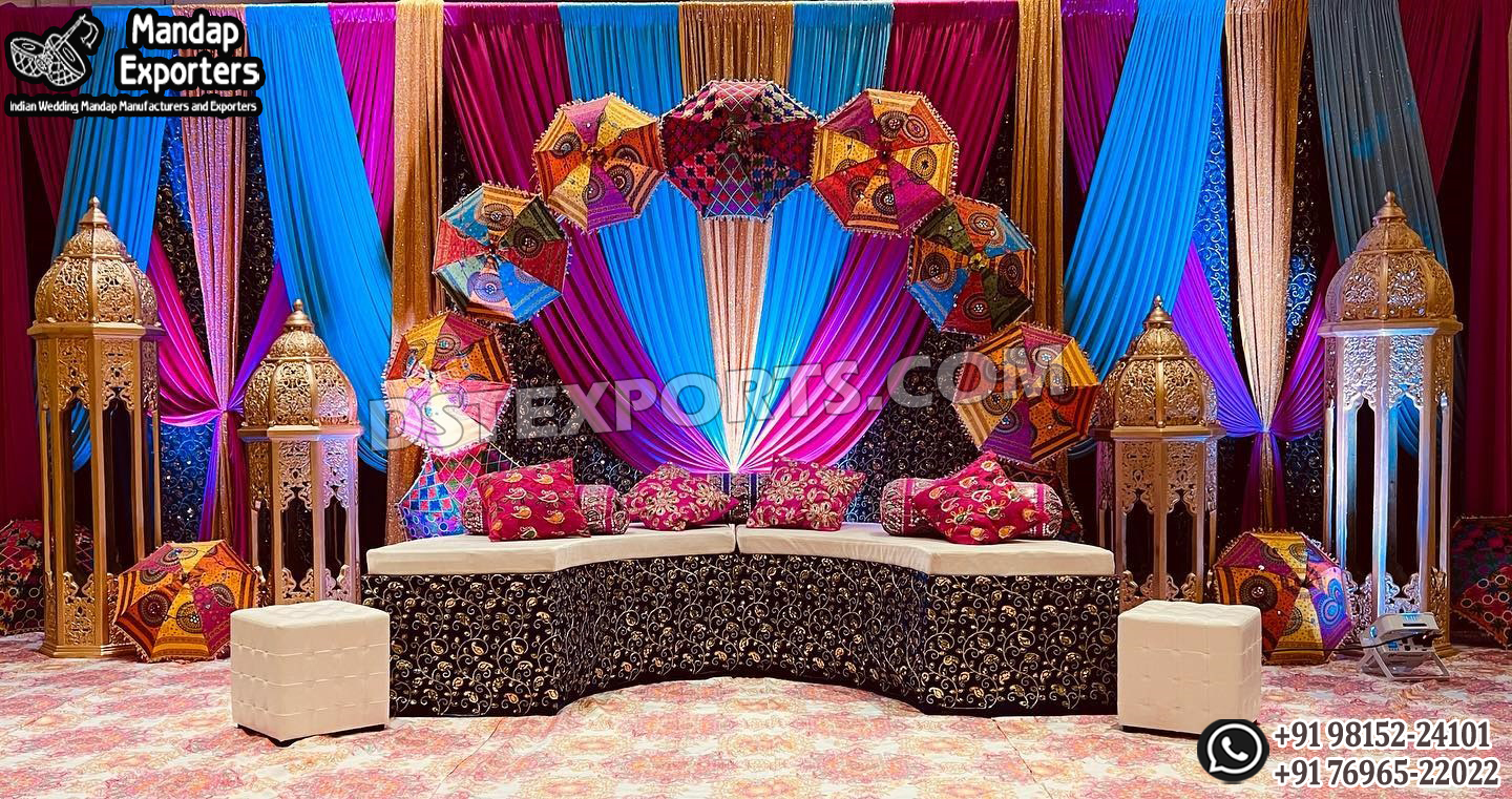 Wedding Mandaps Wedding Stages Wedding Furniture Horse Drawn Carriages Fiber Decoration Items Mehndi Sangeet and Haldi decor props