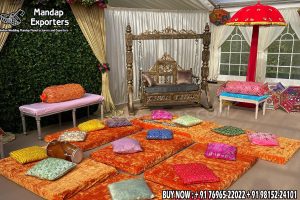 we are manufacturer and exporters of all types pof wedding product like - wedding mandap , crystal mandaps ,metal mandaps, stages , wedding frames/panels, wedding sofa set, bride groom chairs, mandap chairs ,punjabi culture statues , wedding swings , horse drawn carriages ,backdrop curtain etc.