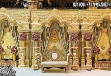 Royal 3D Mehrab Arches Wedding Stage Decor Wedding Mandaps Wedding Stages Wedding Furniture Horse Drawn Carriages Fiber Decoration Items Mehndi Sangeet and Haldi decor props