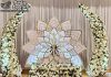 Luxury Wedding Stage Floral Metal Monet Wedding Mandaps Wedding Stages Wedding Furniture Horse Drawn Carriages Fiber Decoration Items Mehndi Sangeet and Haldi decor props