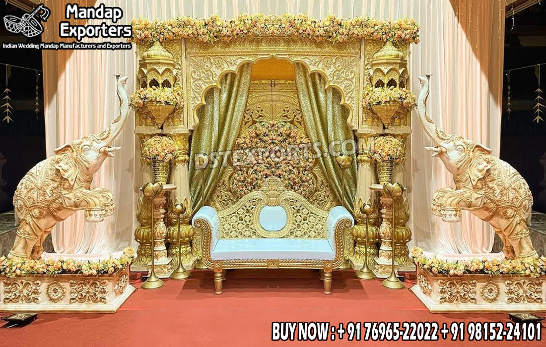 Wedding Mandaps Wedding Stages Wedding Furniture Horse Drawn Carriages Fiber Decoration Items Mehndi Sangeet and Haldi decor props