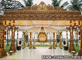 Royal South Indian Manavarai Wedding Mandap Wedding Mandaps Wedding Stages Wedding Furniture Horse Drawn Carriages Fiber Decoration Items Mehndi Sangeet and Haldi decor props