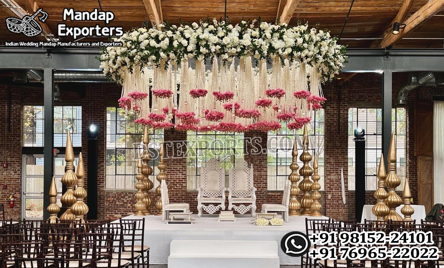 Traditional Kalash Wedding Stage Decor for Indian Ceremony