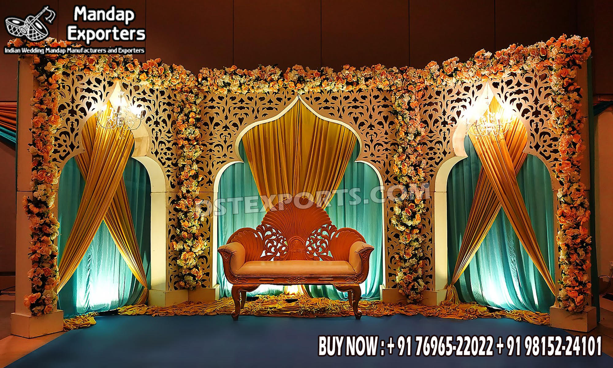 Wedding Mandaps Wedding Stages Wedding Furniture Horse Drawn Carriages Fiber Decoration Items Mehndi Sangeet and Haldi decor props