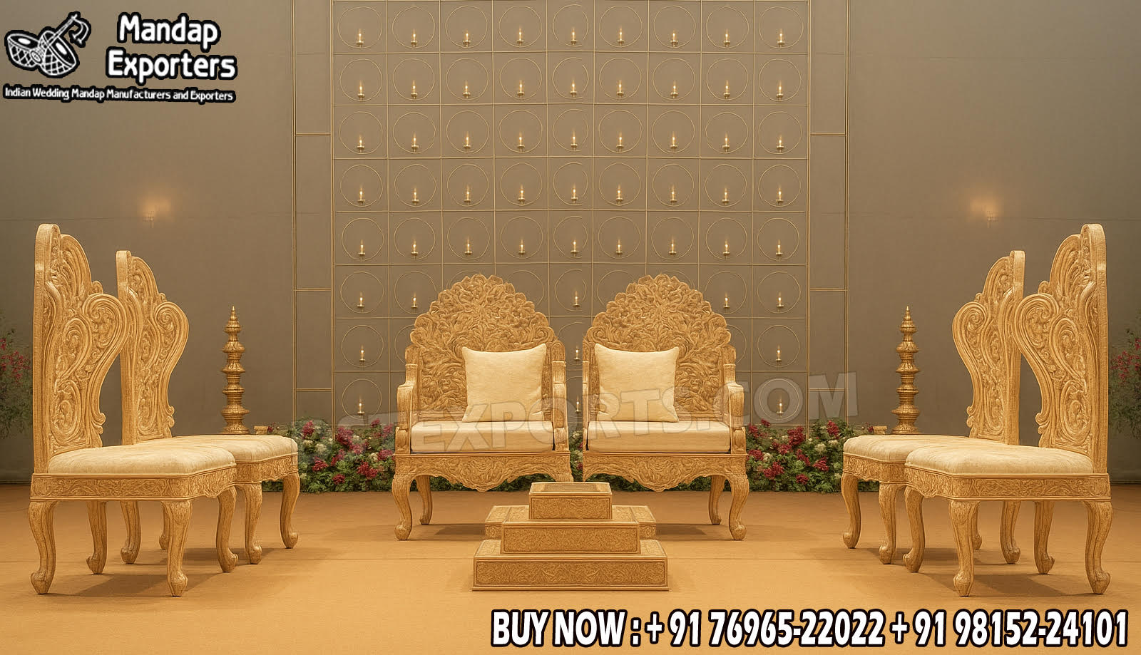 Wedding Mandaps Wedding Stages Wedding Furniture Horse Drawn Carriages Fiber Decoration Items Mehndi Sangeet and Haldi decor props