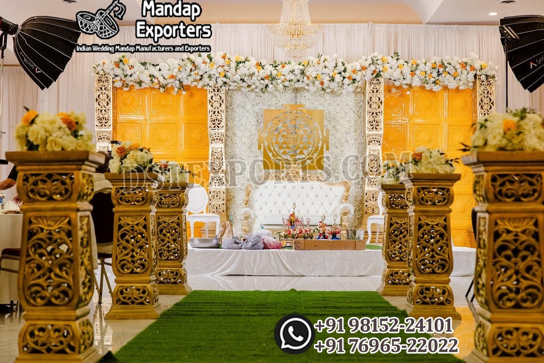 High-End Reception Stage Décor for UK Asian Weddings
