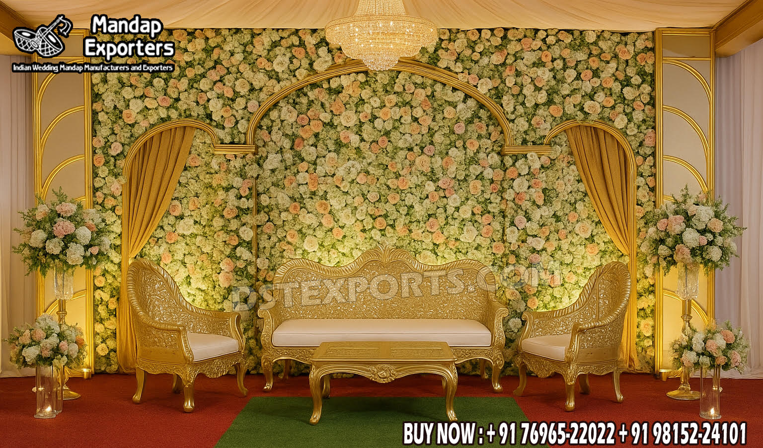 Wedding Mandaps Wedding Stages Wedding Furniture Horse Drawn Carriages Fiber Decoration Items Mehndi Sangeet and Haldi decor props