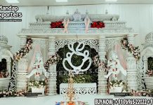 South Indian Style White Manavarai Mandap UK Wedding Mandaps Wedding Stages Wedding Furniture Horse Drawn Carriages Fiber Decoration Items Mehndi Sangeet and Haldi decor props