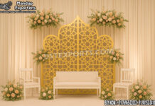 Customizable Laser Cut Wedding Frame For Receptions Wedding Mandaps Wedding Stages Wedding Furniture Horse Drawn Carriages Fiber Decoration Items Mehndi Sangeet and Haldi decor props