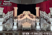 European Palace Style White Wedding Stage For Receptions ccc