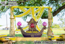 Haldi Special Traditional Boat Seat For Brides we are manufacturer and exporters of all types of wedding product like - wedding mandap , crystal mandaps ,metal mandaps, wooden mandaps , stages , wedding frames/panels, wedding sofa set, bride groom chairs, mandap chairs ,punjabi culture statues , wedding swings , horse drawn carriages ,backdrop curtain etc.