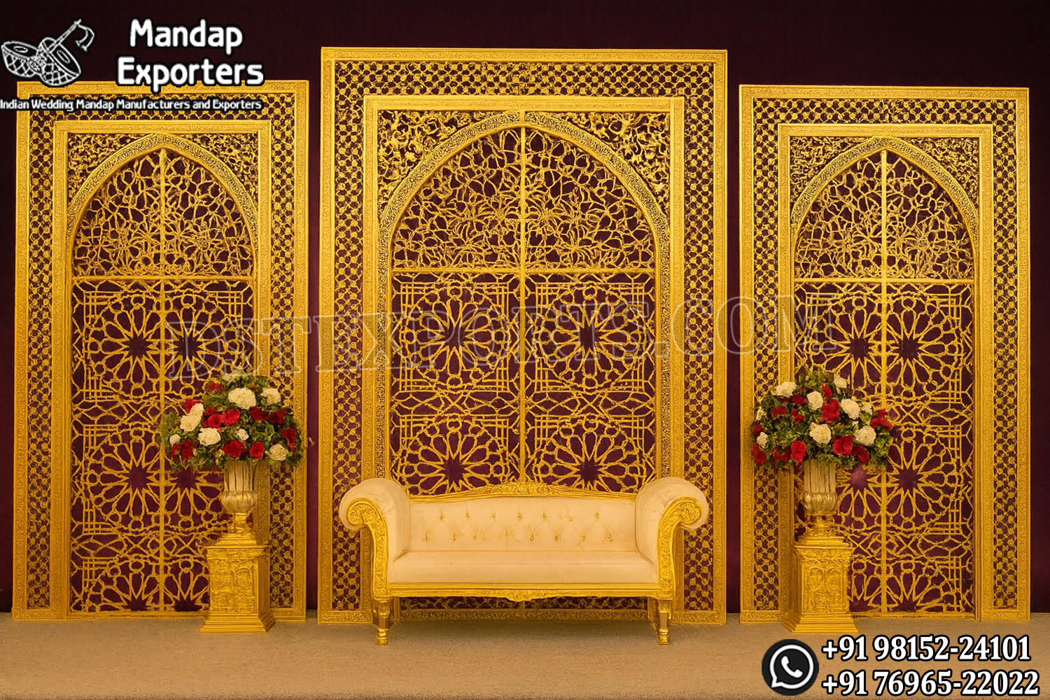 Wedding Mandaps Wedding Stages Wedding Furniture Horse Drawn Carriages Fiber Decoration Items Mehndi Sangeet and Haldi decor props