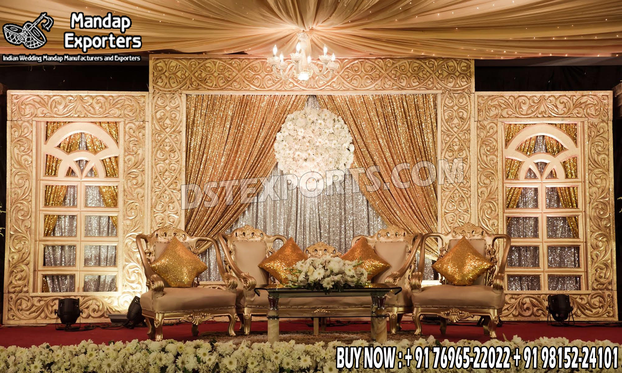 Wedding Mandaps Wedding Stages Wedding Furniture Horse Drawn Carriages Fiber Decoration Items Mehndi Sangeet and Haldi decor props