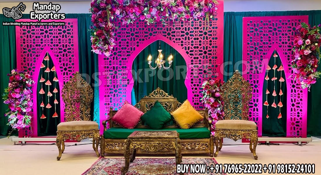 Moroccan Wedding Stage ,Laser Cut Backdrop Panels ,Walima Stage Decoration ,Nikkah Stage Setup ,Wedding Backdrop Frames ,Luxury Wedding Stage Design ,Golden Wedding Stage Panels ,Peacock Wedding Props ,Designer Wedding Sofa Set ,Wedding Reception Stage Décor ,Indian Wedding Backdrop ,Muslim Wedding Stage ,Walima Backdrop Decoration Custom Wedding Stage Frames ,Fiber Backdrop Panels ,Wedding Sofa with Backdrop ,Event Decoration Frames ,Stage Décor Manufacturers ,Wedding Stage Supplier ,Royal Wedding Decoration Ideas ,Moroccan style wedding stage backdrop panels ,Luxury fiber laser cut stage frames for weddings ,Designer wedding sofa with backdrop setup ,Walima and Nikkah stage decoration ideas ,Golden arch wedding backdrop with peacock props