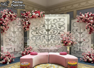 Handcrafted Mirror Frames For Mughal Wedding Stage Decor Wedding Mandaps Wedding Stages Wedding Furniture Horse Drawn Carriages Fiber Decoration Items Mehndi Sangeet and Haldi decor props