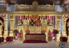 Traditional South Indian Manavarai Mandap For Tamil Weddings Wedding Mandaps Wedding Stages Wedding Furniture Horse Drawn Carriages Fiber Decoration Items Mehndi Sangeet and Haldi decor props