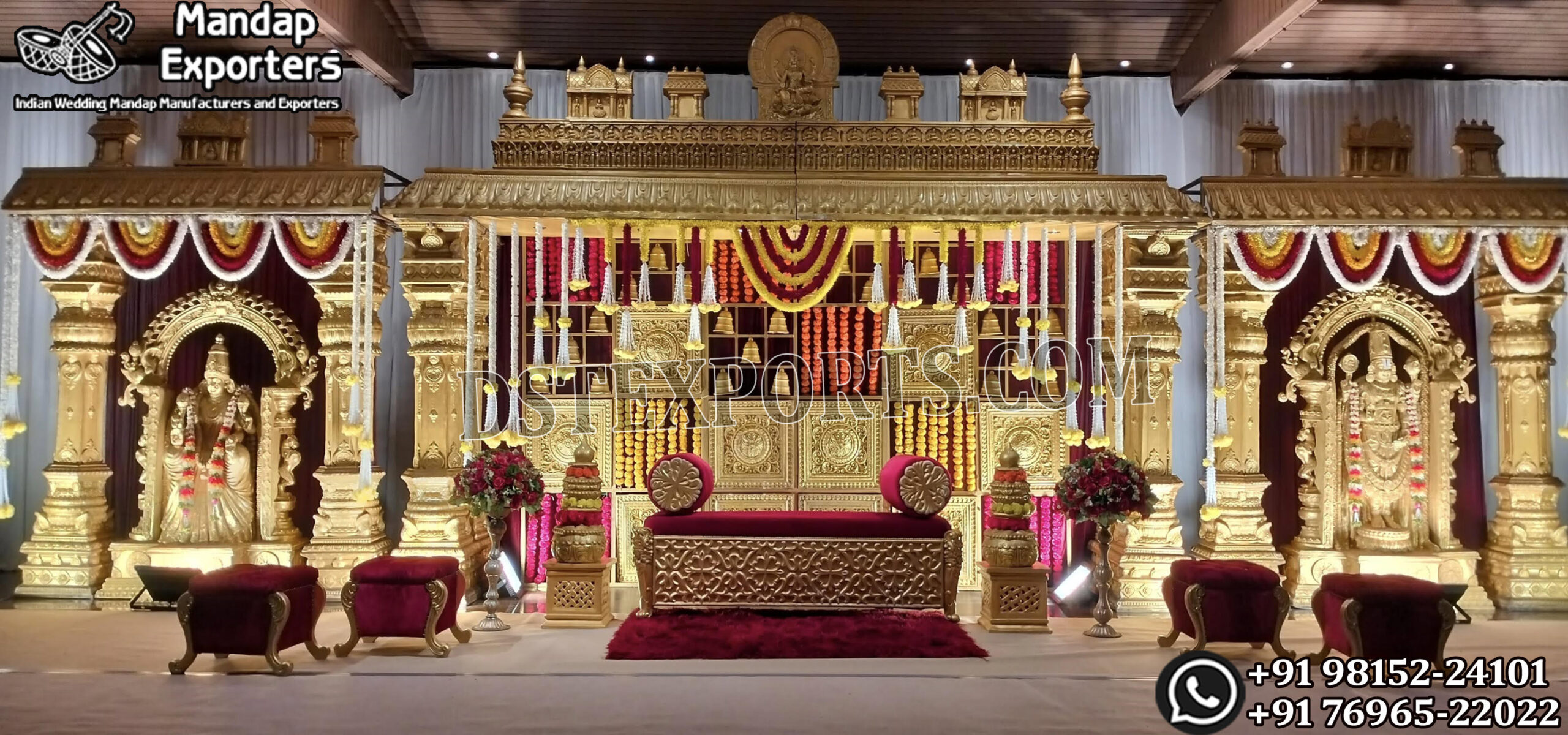 Wedding Mandaps Wedding Stages Wedding Furniture Horse Drawn Carriages Fiber Decoration Items Mehndi Sangeet and Haldi decor props