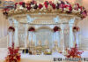 White Palace Heer Mandap For Gujarati Weddings UK Bollywood Wedding Mandap USA, Outdoor Indian Wedding Stage, Destination Wedding Mandap, Luxury Fiber Mandap, Indian Mandap for Resort Wedding, Grand Indian Wedding Decor, Outdoor Mandap Setup, Bollywood Style Mandap, White Carved Mandap for Wedding, Indian Wedding Stage Exporter, Mandap Exporters USA, Royal Wedding Mandap, Elegant Fiber Wedding Mandap, Destination Wedding Decoration