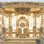 Bollywood Wedding Mandap USA, Outdoor Indian Wedding Stage, Destination Wedding Mandap, Luxury Fiber Mandap, Indian Mandap for Resort Wedding, Grand Indian Wedding Decor, Outdoor Mandap Setup, Bollywood Style Mandap, White Carved Mandap for Wedding, Indian Wedding Stage Exporter, Mandap Exporters USA, Royal Wedding Mandap, Elegant Fiber Wedding Mandap, Destination Wedding Decoration