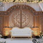 outdoor wedding backdrop, reception stage backdrop, wooden wedding backdrop frames, garden wedding stage decor, destination wedding backdrop, modern wedding arch backdrop, outdoor reception stage setup, luxury wedding backdrop panels, white wedding backdrop, wedding decor exporters India, wedding backdrop for rent, reception stage decor USA, UK wedding backdrop, Middle East outdoor wedding decor, DST International wedding backdrop, DST Home Furniture stage decor, reusable wedding backdrop panels