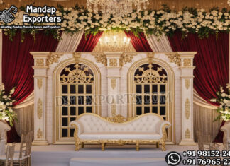Luxury Wedding Victorian Backdrop Frames Setup we are manufacturer and exporters of all types of wedding product like - wedding mandap , crystal mandaps ,metal mandaps, stages , wedding frames/panels, wedding sofa set, bride groom chairs, mandap chairs ,punjabi culture statues , wedding swings , horse drawn carriages ,backdrop curtain etc.