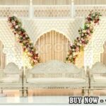 Muslim Walima Stage Decoration ,Luxury Nikah Reception Stage Setup ,Pakistani Wedding Sofa Set ,Islamic Wedding Stage Furniture ,White Carved Walima Sofa UK USA Canada, Arabic Theme Wedding Stage Design ,Luxury Wedding Backdrop Panels ,Royal Wedding Furniture Exporters ,Walima Bridal Chair Set ,Handcrafted Wedding Sofa Suppliers