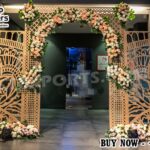 laser cut metal wedding entrance gate, wedding entrance gate decoration, luxury wedding entrance decor, laser cut wedding panels, floral entrance gate for wedding, metal wedding entrance backdrop, wedding welcome gate decor, engagement entrance gate setup, reception entrance decor ideas, destination wedding entrance gate, event entrance gate suppliers, Indian wedding entrance decor export, wedding entrance gate UK, wedding entrance gate USA, wedding entrance decor Australia, Mandap exporters India, DST Exports wedding decor, premium event entrance gate