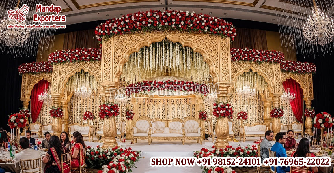 Wedding Mandaps Wedding Stages Wedding Furniture Horse Drawn Carriages Fiber Decoration Items Mehndi Sangeet and Haldi decor props
