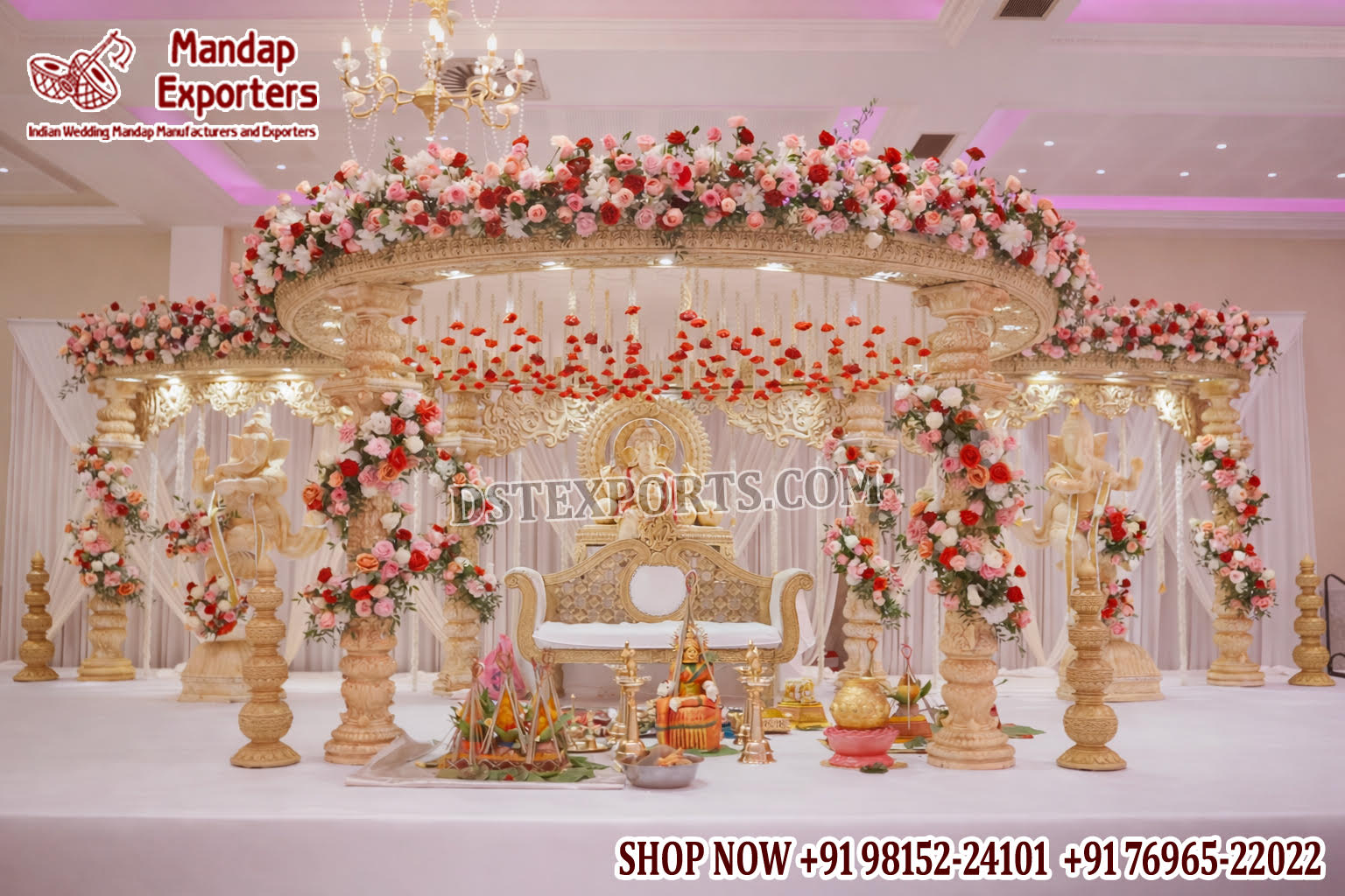 Wedding Mandaps Wedding Stages Wedding Furniture Horse Drawn Carriages Fiber Decoration Items Mehndi Sangeet and Haldi decor props