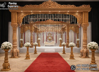 Elephant Wooden Mandap For Hindu Wedding UK Bollywood Wedding Mandap USA, Outdoor Indian Wedding Stage, Destination Wedding Mandap, Luxury Fiber Mandap, Indian Mandap for Resort Wedding, Grand Indian Wedding Decor, Outdoor Mandap Setup, Bollywood Style Mandap, White Carved Mandap for Wedding, Indian Wedding Stage Exporter, Mandap Exporters USA, Royal Wedding Mandap, Elegant Fiber Wedding Mandap, Destination Wedding Decoration