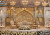 Modern Wedding Mirror Glass Backdrop Stage Mughal style nikah stage, mirror wooden frame wedding stage, Islamic wedding stage decor, nikah stage backdrop exporters, walima stage decoration wooden, Muslim wedding mirror stage, jaali mirror backdrop stage, Mughal wedding stage India, nikah stage for UK USA UAE, DST International wedding stage, wooden mirror wedding backdrop, luxury nikah stage decor