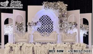 outdoor wedding backdrop, reception stage backdrop, wooden wedding backdrop frames, garden wedding stage decor, destination wedding backdrop, modern wedding arch backdrop, outdoor reception stage setup, luxury wedding backdrop panels, white wedding backdrop, wedding decor exporters India, wedding backdrop for rent, reception stage decor USA, UK wedding backdrop, Middle East outdoor wedding decor, DST International wedding backdrop, DST Home Furniture stage decor, reusable wedding backdrop panels