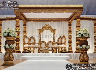 Stunning South Indian Wedding Indoor Mandap Wedding Mandaps Wedding Stages Wedding Furniture Horse Drawn Carriages Fiber Decoration Items Mehndi Sangeet and Haldi decor props