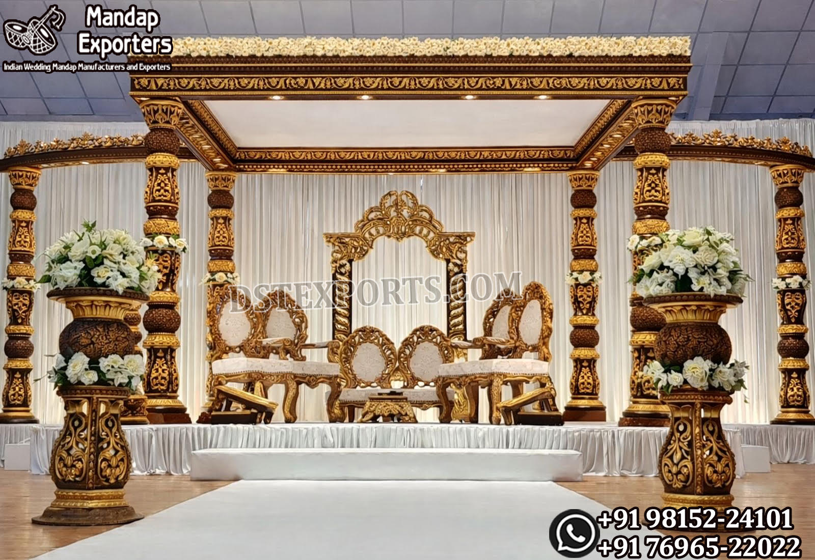 Wedding Mandaps Wedding Stages Wedding Furniture Horse Drawn Carriages Fiber Decoration Items Mehndi Sangeet and Haldi decor props