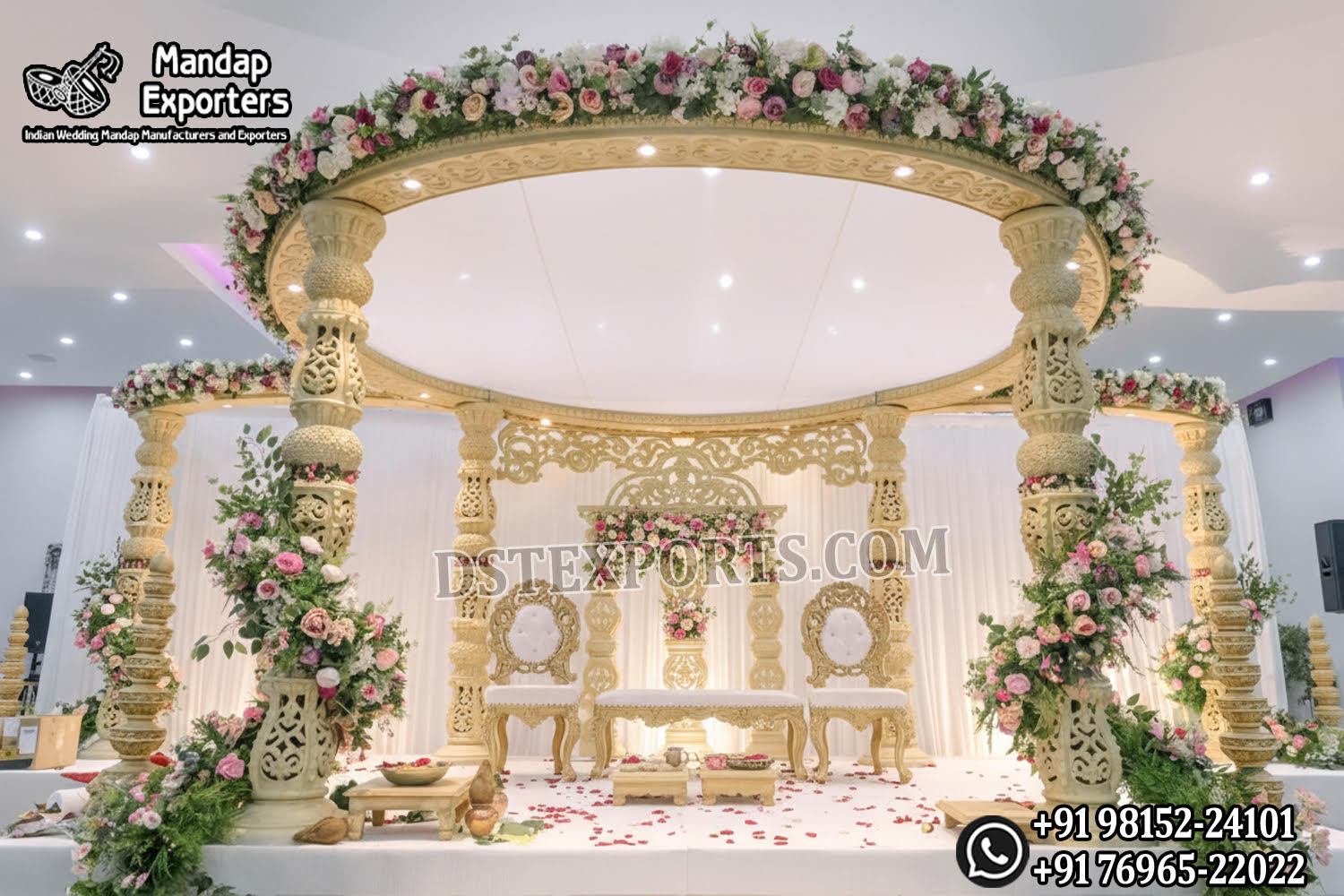 Wedding Mandaps Wedding Stages Wedding Furniture Horse Drawn Carriages Fiber Decoration Items Mehndi Sangeet and Haldi decor props