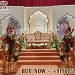 outdoor wedding backdrop, reception stage backdrop, wooden wedding backdrop frames, garden wedding stage decor, destination wedding backdrop, modern wedding arch backdrop, outdoor reception stage setup, luxury wedding backdrop panels, white wedding backdrop, wedding decor exporters India, wedding backdrop for rent, reception stage decor USA, UK wedding backdrop, Middle East outdoor wedding decor, DST International wedding backdrop, DST Home Furniture stage decor, reusable wedding backdrop panels