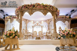 Bollywood Wedding Mandap USA, Outdoor Indian Wedding Stage, Destination Wedding Mandap, Luxury Fiber Mandap, Indian Mandap for Resort Wedding, Grand Indian Wedding Decor, Outdoor Mandap Setup, Bollywood Style Mandap, White Carved Mandap for Wedding, Indian Wedding Stage Exporter, Mandap Exporters USA, Royal Wedding Mandap, Elegant Fiber Wedding Mandap, Destination Wedding Decoration