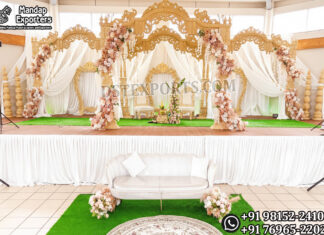 Wooden Carved Best Mandap For Hindu Weddings Wedding Mandaps Wedding Stages Wedding Furniture Horse Drawn Carriages Fiber Decoration Items Mehndi Sangeet and Haldi decor props