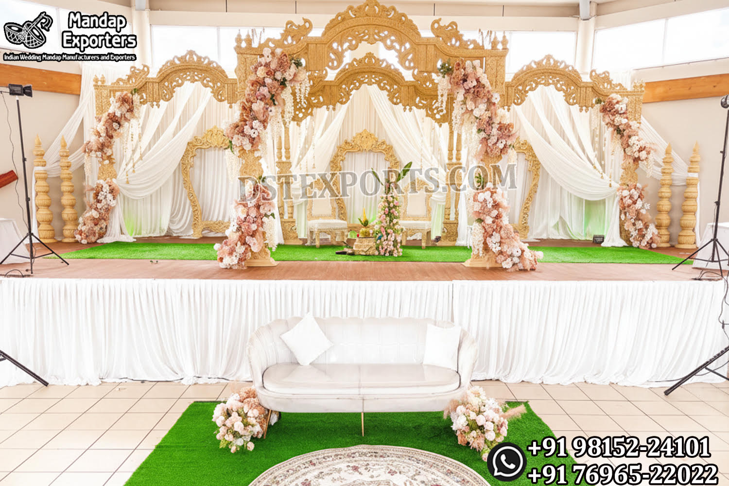 Wedding Mandaps Wedding Stages Wedding Furniture Horse Drawn Carriages Fiber Decoration Items Mehndi Sangeet and Haldi decor props