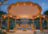 Royal Style Outdoor Wooden Wedding Mandap Decor Bollywood Wedding Mandap USA, Outdoor Indian Wedding Stage, Destination Wedding Mandap, Luxury Fiber Mandap, Indian Mandap for Resort Wedding, Grand Indian Wedding Decor, Outdoor Mandap Setup, Bollywood Style Mandap, White Carved Mandap for Wedding, Indian Wedding Stage Exporter, Mandap Exporters USA, Royal Wedding Mandap, Elegant Fiber Wedding Mandap, Destination Wedding Decoration
