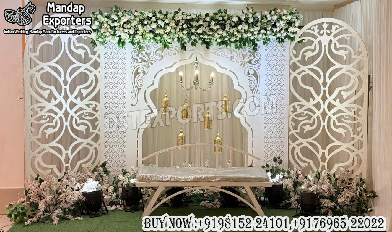 Contemporary Look Stage Backdrop for Roka Ceremony
