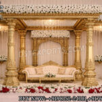 Royal Wedding Mandap Set ,Maharaja Style Mandap ,Luxury Indian Wedding Mandap, Gold Carved Wedding Mandap, South Indian Traditional Mandap, Premium Wedding Stage Decoration, Premium Wedding Stage Decoration , Antique Gold Mandap Design , Designer Mandap for Wedding, Wedding Mandap Manufacturers India, Carved Wooden Mandap Exporters, Destination Wedding Mandap Setup, Indian Wedding Stage Furniture, Luxury Bridal Stage Setup, Grand Wedding Mandap Decoration, Ornate Pillar Mandap Design, Wedding Sofa Set with Mandap, High-End Wedding Decor India, Traditional Hindu Wedding Mandap, Hand Carved Teak Wood Mandap, Mandap Export Quality Furniture