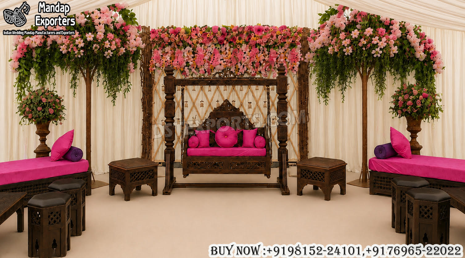 Arabian Theme Pre-Wedding Mehndi Stage Decor Swing Set