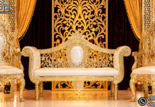 European Style Wedding Use Bridal Couch with Side Chairs