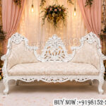 wedding sofa set, luxury wedding sofa, white wedding couch set, bridal stage sofa, royal wedding furniture, french style wedding sofa, carved wedding sofa set, wedding stage furniture, luxury bridal sofa, designer wedding couch, classic wedding seating, wedding loveseat set, elegant event furniture, reception stage sofa, premium wedding chair set