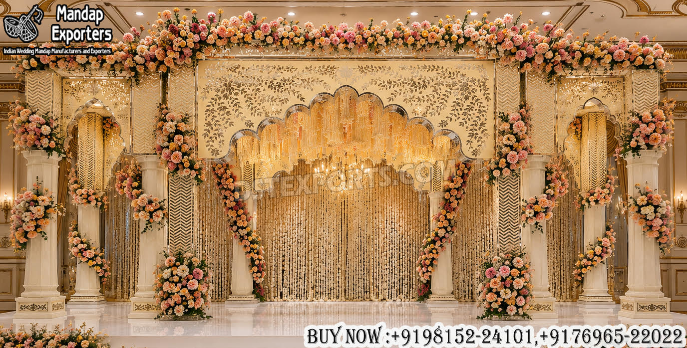 Gorgeous Glass Mirror Work Wedding Mandap