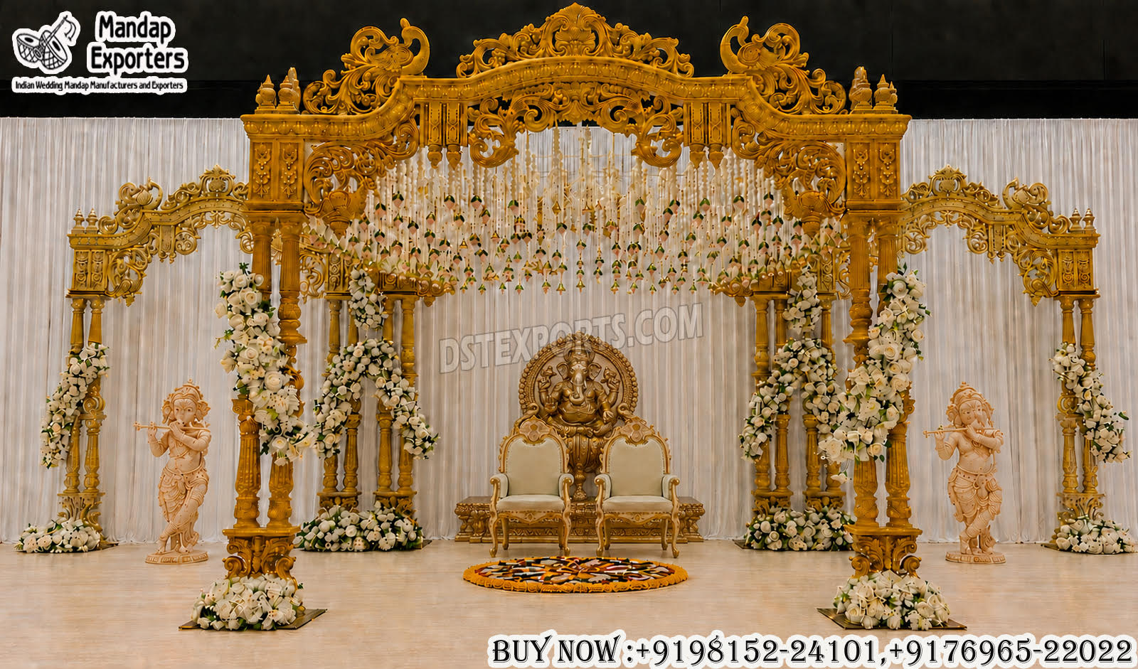 Majestic Ganesha Theme Double Pole Wedding Mandap