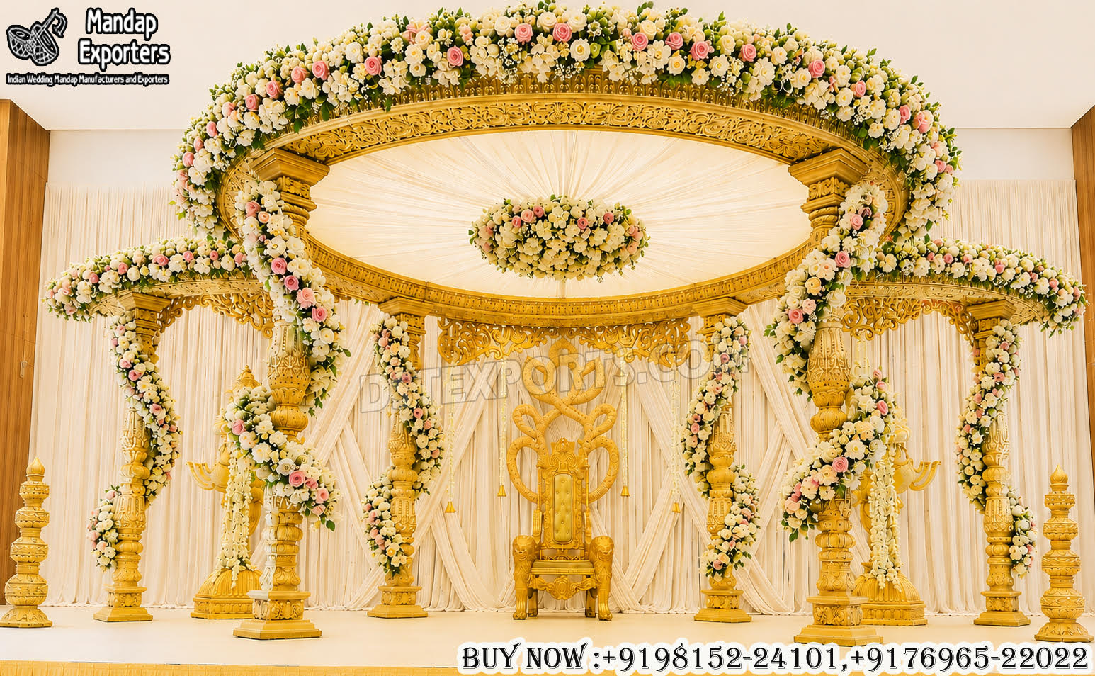 Stunning Golden Round Mandap For Tamil Weddings