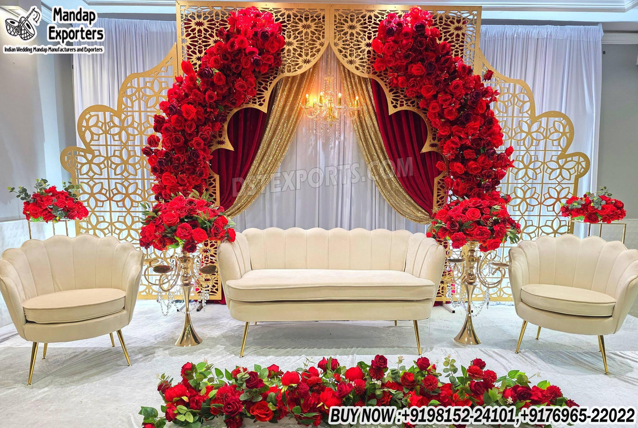 Stunning Wedding Reception Stage Laser Frame Set