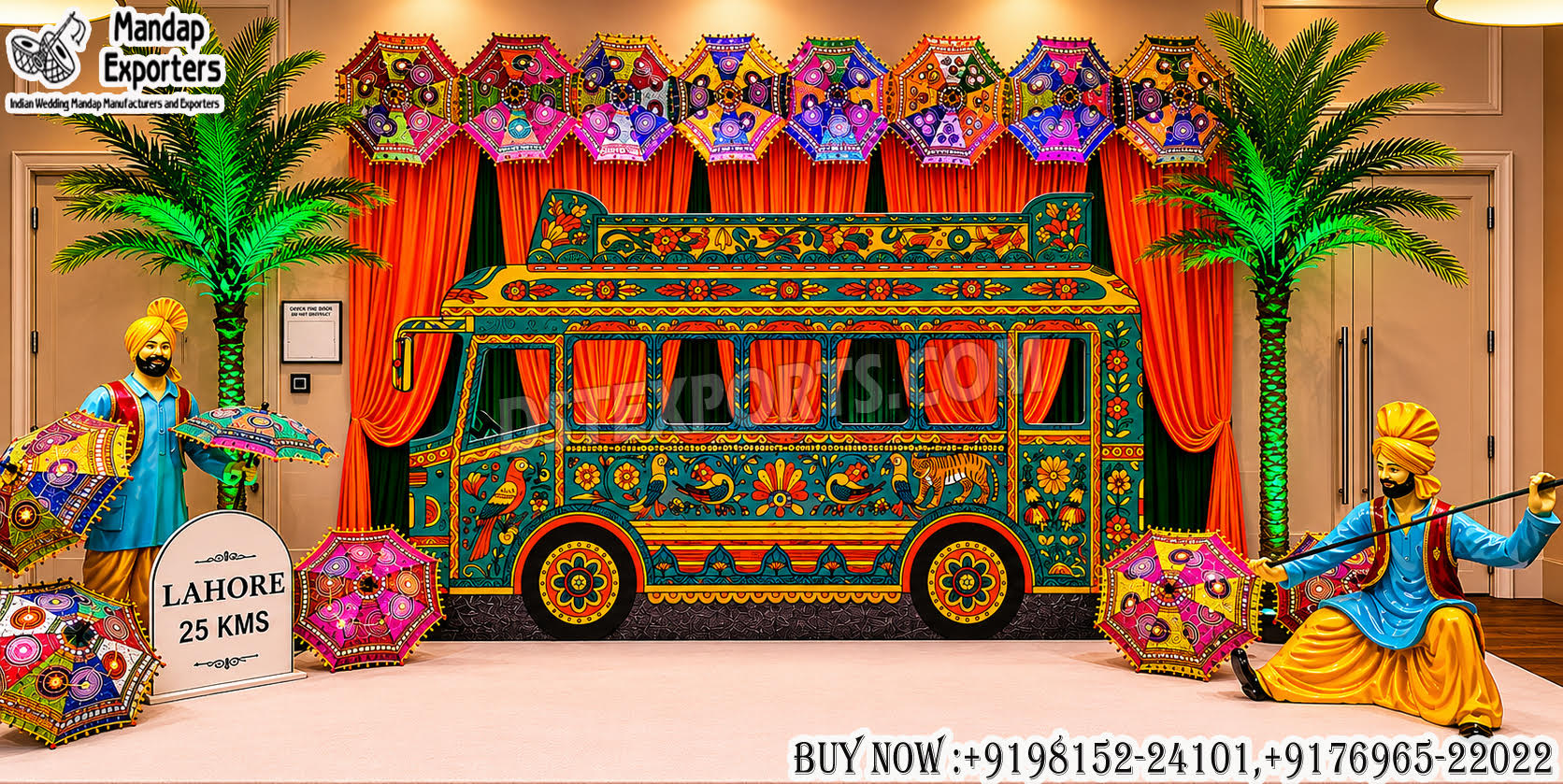 Vibrant Punjabi Wedding Photo Booth Decor